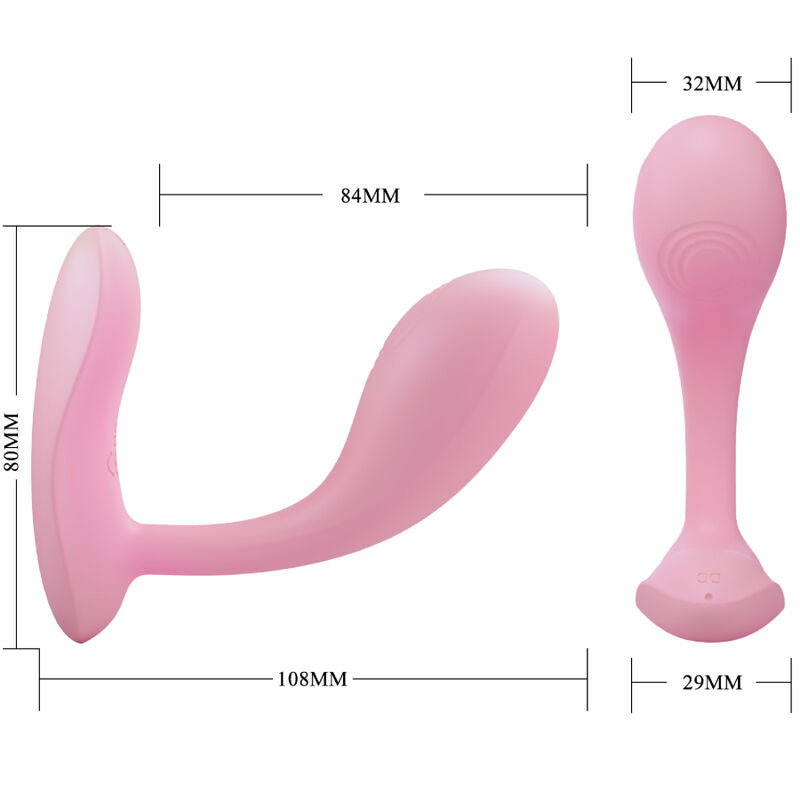 PRETTY LOVE FLIRTATION Baird Application G-Spot 12 Vibrations Rechargeable Rose — vue arrière