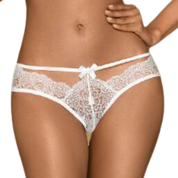 PENTHOUSE THONG Culotte Adore Me Blanc S/M — accessoires inclus
