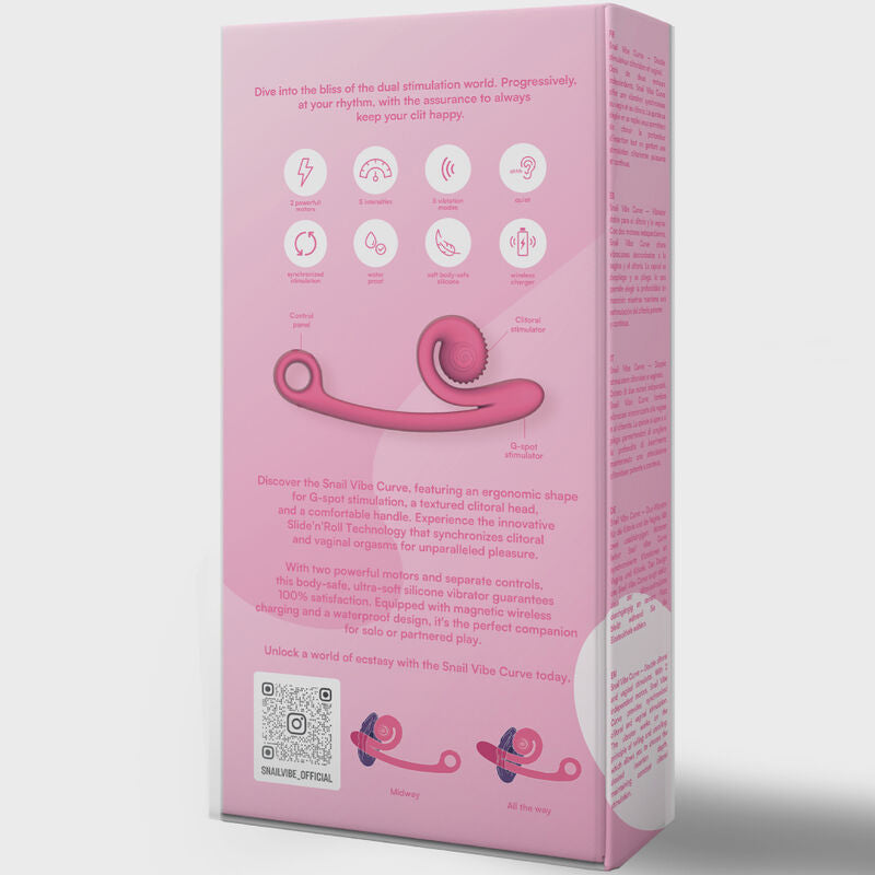 SNAIL VIBE Vibrateur Courbe Rose — accessoires inclus
