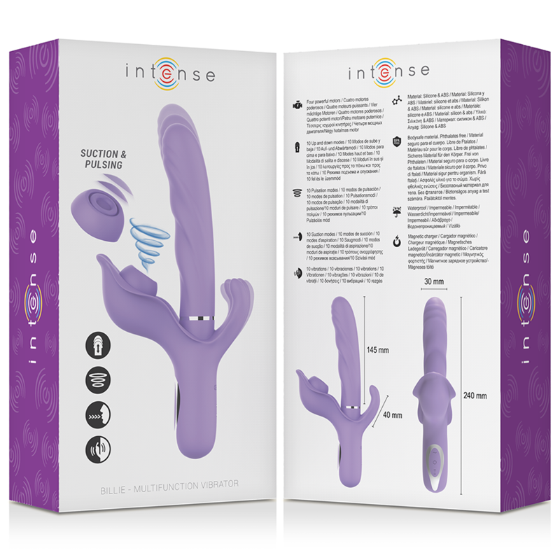 INTENSE HIGH TECH Billie Vibrateur À Aspiration Rechargeable Multifonctionn... — accessoires inclus
