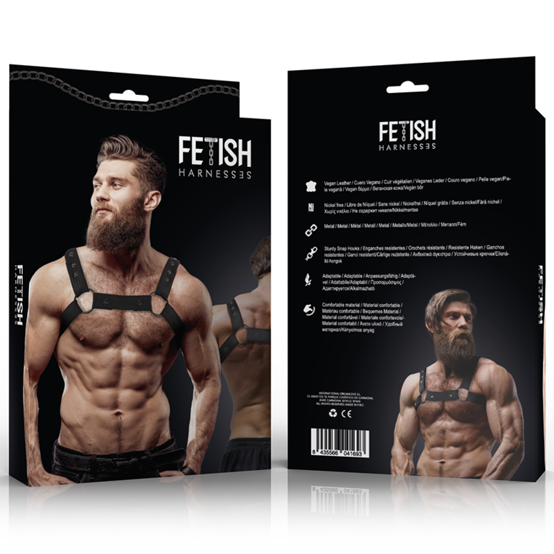 FETISH SUBMISSIVE ATTITUDE Harnais Sport Réglable Néoprène Hommes — vue détaillée
