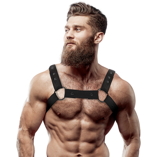 FETISH SUBMISSIVE ATTITUDE Harnais Sport Réglable Néoprène Hommes - Aura Intime