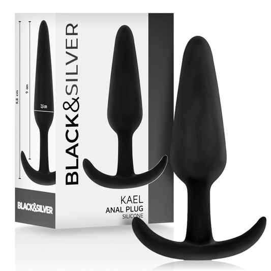 BLACK&SILVER Plug Anal Silicone Kael Poignée Moyenne - Aura Intime