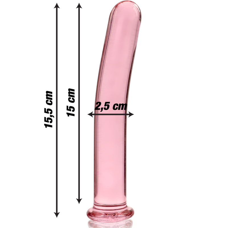 NEBULA SERIES BY IBIZA Modèle 9 Gode Verre Borosilicate Rose 15.5 Cm -O- 2.5 Cm — vue alternative