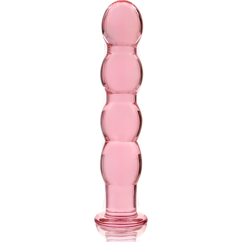 NEBULA SERIES BY IBIZA Modèle 10 Gode Verre Borosilicate Rose 16.5 Cm -O- 3.5 Cm — accessoires inclus