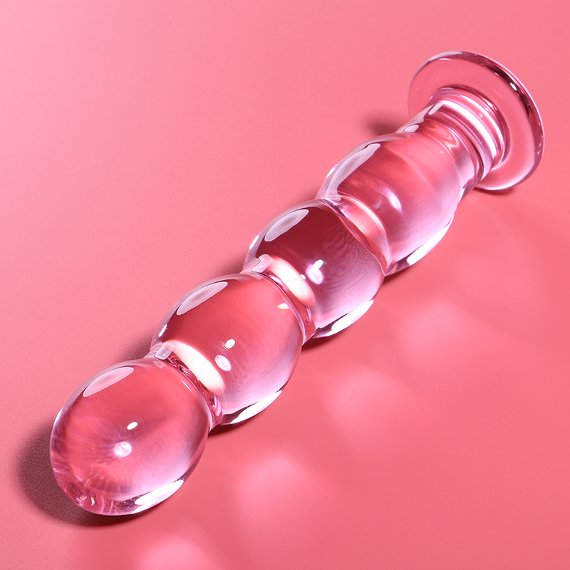 NEBULA SERIES BY IBIZA Modèle 10 Gode Verre Borosilicate Rose 16.5 Cm -O- 3.5 Cm — vue détaillée