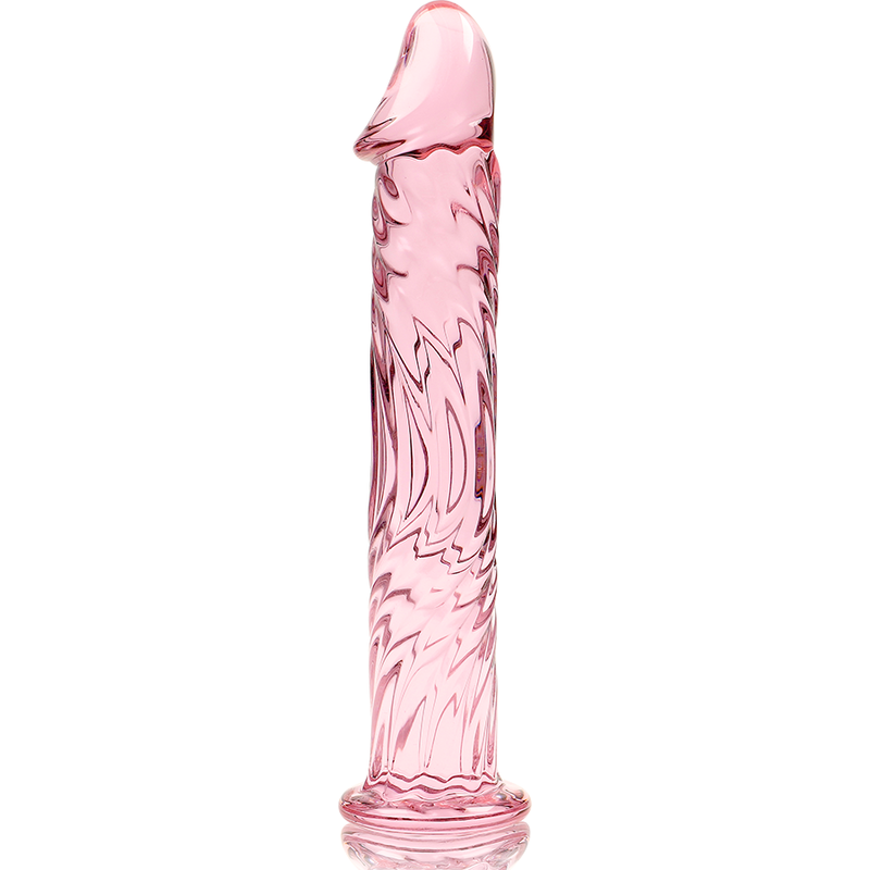 NEBULA SERIES BY IBIZA Modèle 12 Gode Verre Borosilicate Rose 17 Cm -O- 3.5 Cm — accessoires inclus