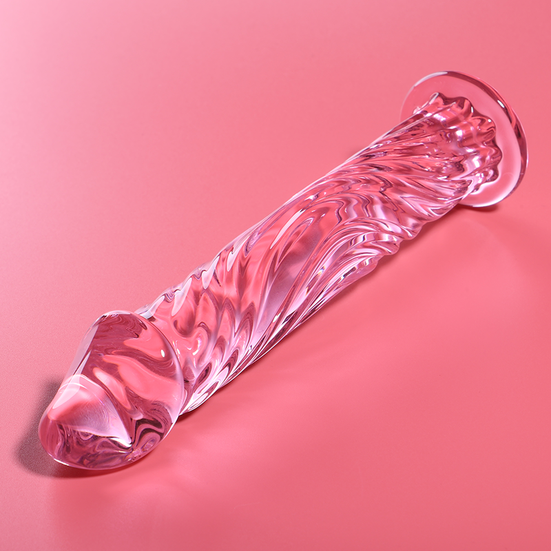 NEBULA SERIES BY IBIZA Modèle 12 Gode Verre Borosilicate Rose 17 Cm -O- 3.5 Cm — vue détaillée