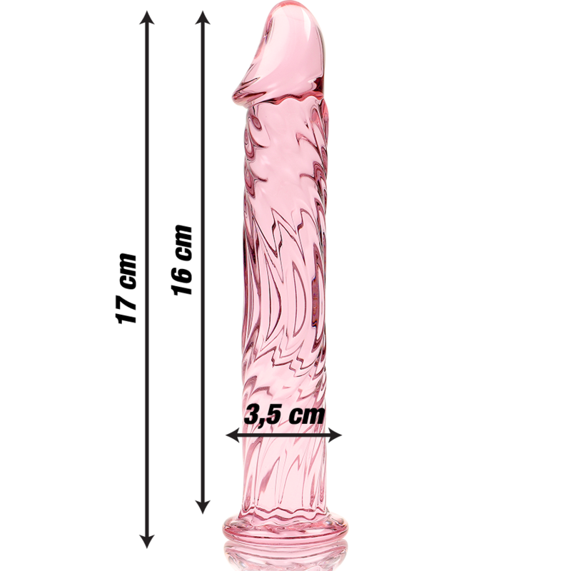 NEBULA SERIES BY IBIZA Modèle 12 Gode Verre Borosilicate Rose 17 Cm -O- 3.5 Cm — vue alternative