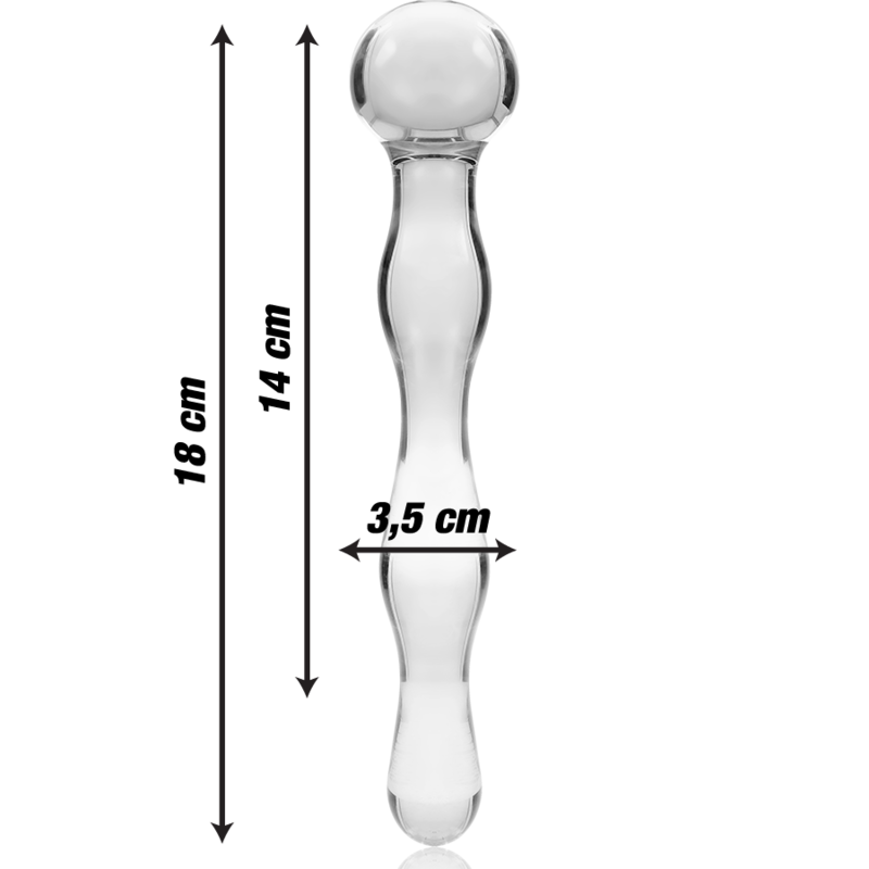 NEBULA SERIES BY IBIZA Modèle 13 Gode Verre Borosilicate Clair 18 Cm -O- 3.5 Cm — vue alternative