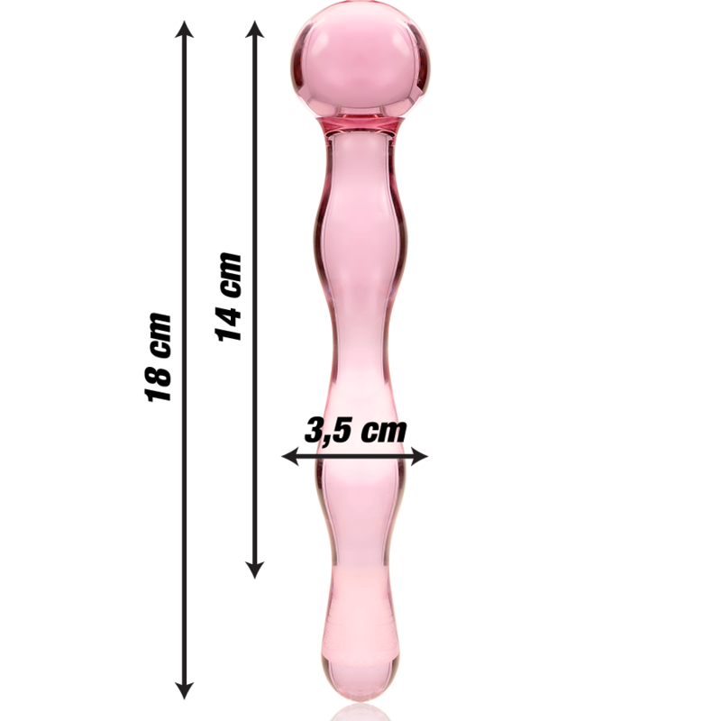 NEBULA SERIES BY IBIZA Modèle 13 Gode Verre Borosilicate Rose 18 Cm -O- 3.5 Cm — vue alternative