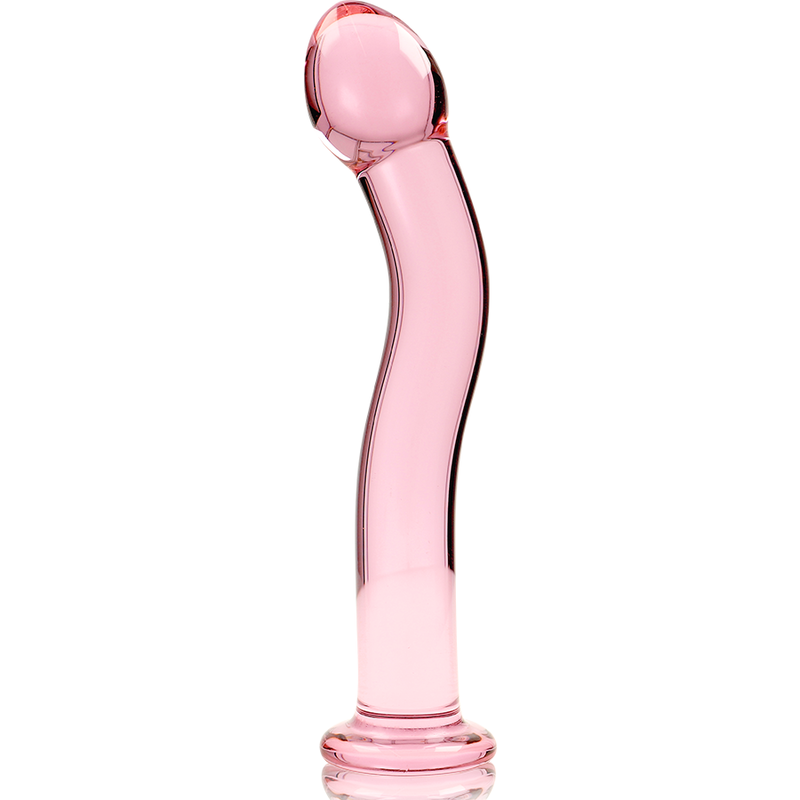 NEBULA SERIES BY IBIZA Modèle 18 Gode Verre Borosilicate Rose 18.5 Cm -O- 3.5 Cm — accessoires inclus