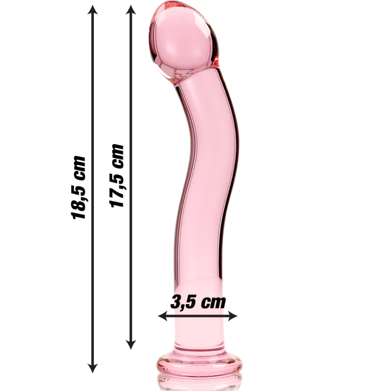 NEBULA SERIES BY IBIZA Modèle 18 Gode Verre Borosilicate Rose 18.5 Cm -O- 3.5 Cm — vue alternative