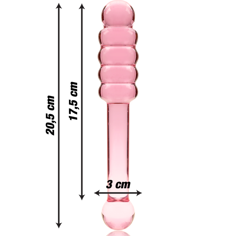NEBULA SERIES BY IBIZA Modèle 20 Gode Verre Borosilicate Rose 20.5 Cm -O- 3 Cm — vue alternative