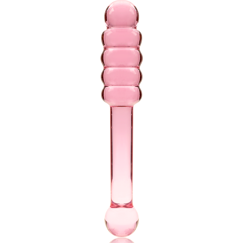 NEBULA SERIES BY IBIZA Modèle 20 Gode Verre Borosilicate Rose 20.5 Cm -O- 3 Cm — accessoires inclus