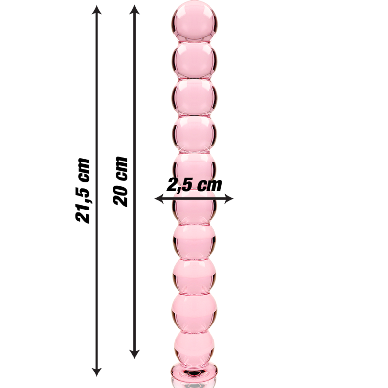 NEBULA SERIES BY IBIZA Modèle 22 Gode Verre Borosilicate Rose 21.5 Cm -O- 2.5 Cm — vue alternative