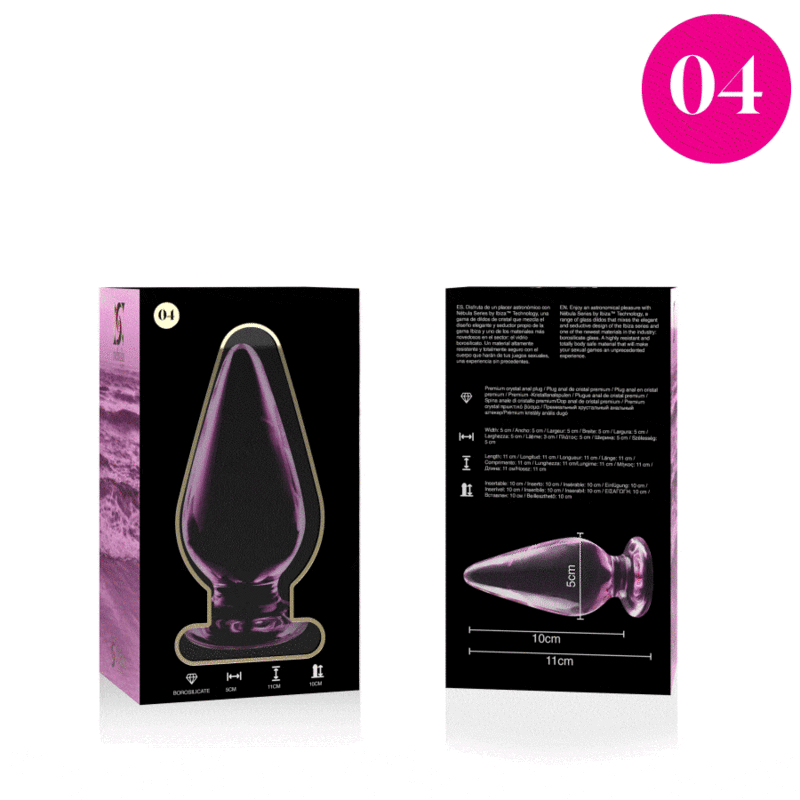 NEBULA SERIES BY IBIZA Plug Anal Modèle 4 Verre Borosilicate Rose 11 Cm -O- 5 Cm — vue arrière