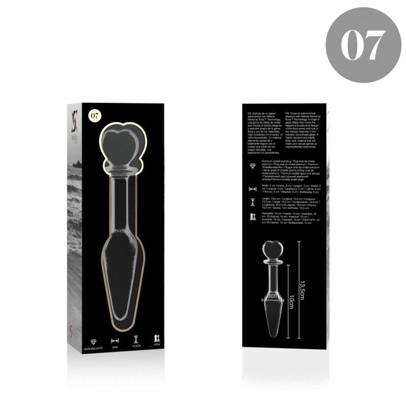 NEBULA SERIES BY IBIZA Plug Anal Modèle 7 Verre Borosilicate Clair 13.5 Cm -O- 3 Cm — vue arrière