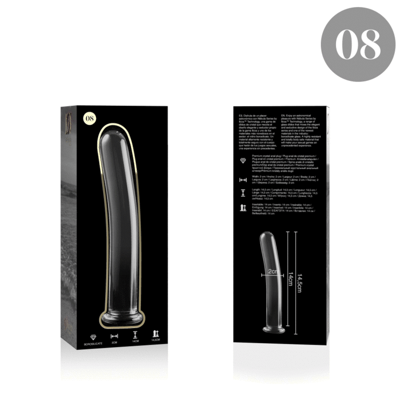NEBULA SERIES BY IBIZA Modèle 8 Gode Verre Borosilicate Clair 14.5 Cm -O- 2 Cm — vue arrière