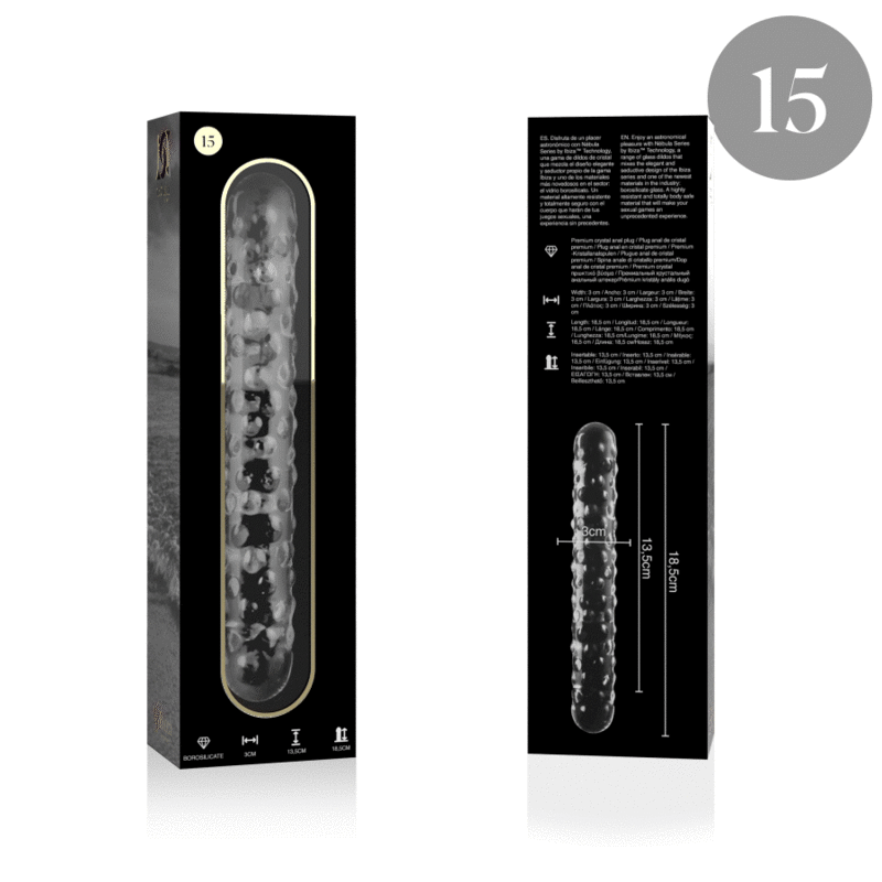 NEBULA SERIES BY IBIZA Modèle 15 Gode Verre Borosilicate Clair 18.5 Cm -O- 3 Cm — vue arrière