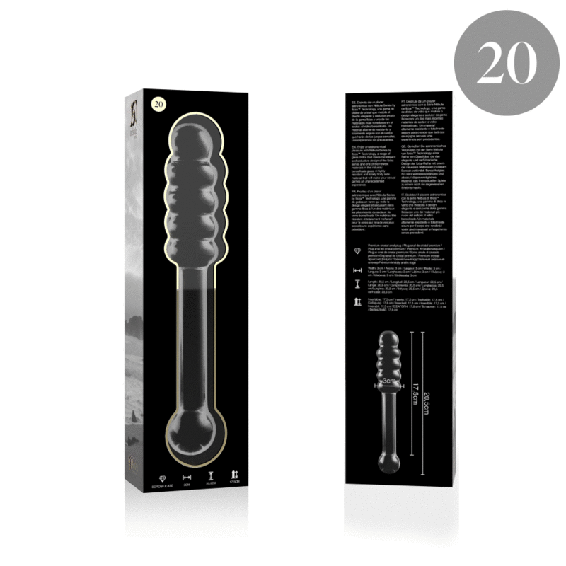 NEBULA SERIES BY IBIZA Modèle 20 Gode Verre Borosilicate Clair 20.5 Cm -O- 3 Cm — vue arrière