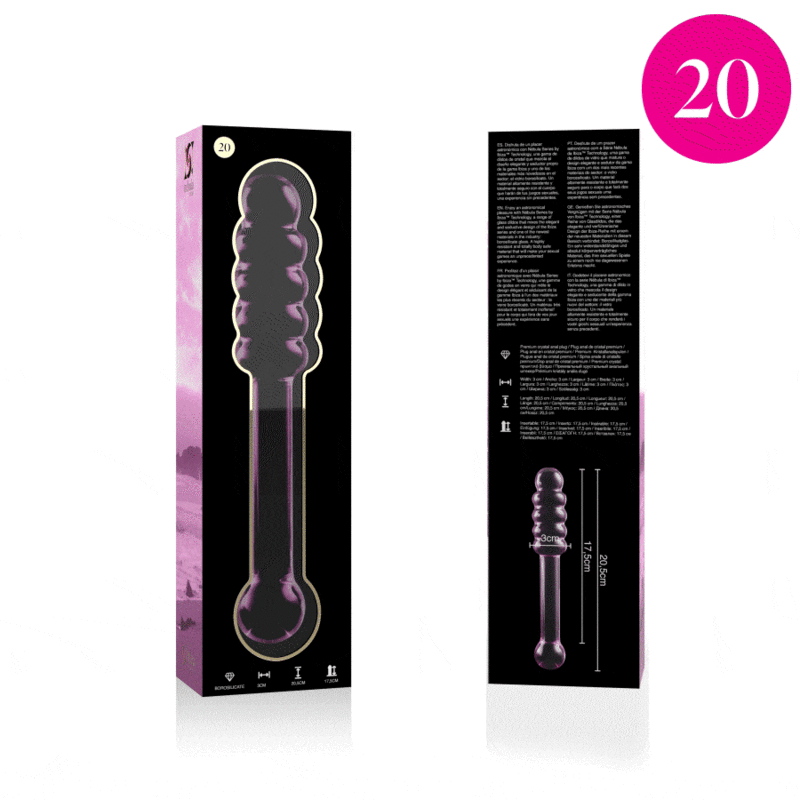 NEBULA SERIES BY IBIZA Modèle 20 Gode Verre Borosilicate Rose 20.5 Cm -O- 3 Cm — vue arrière