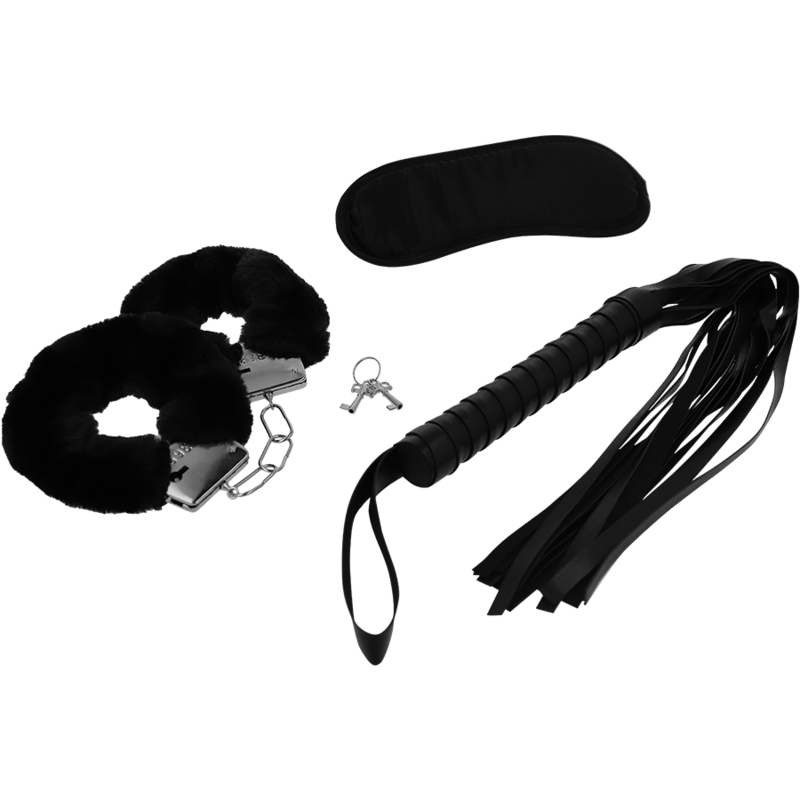 INTENSE FETISH Fetish Playset Érotique 1 Menottes, Masque Aveugle Flogger — vue détaillée