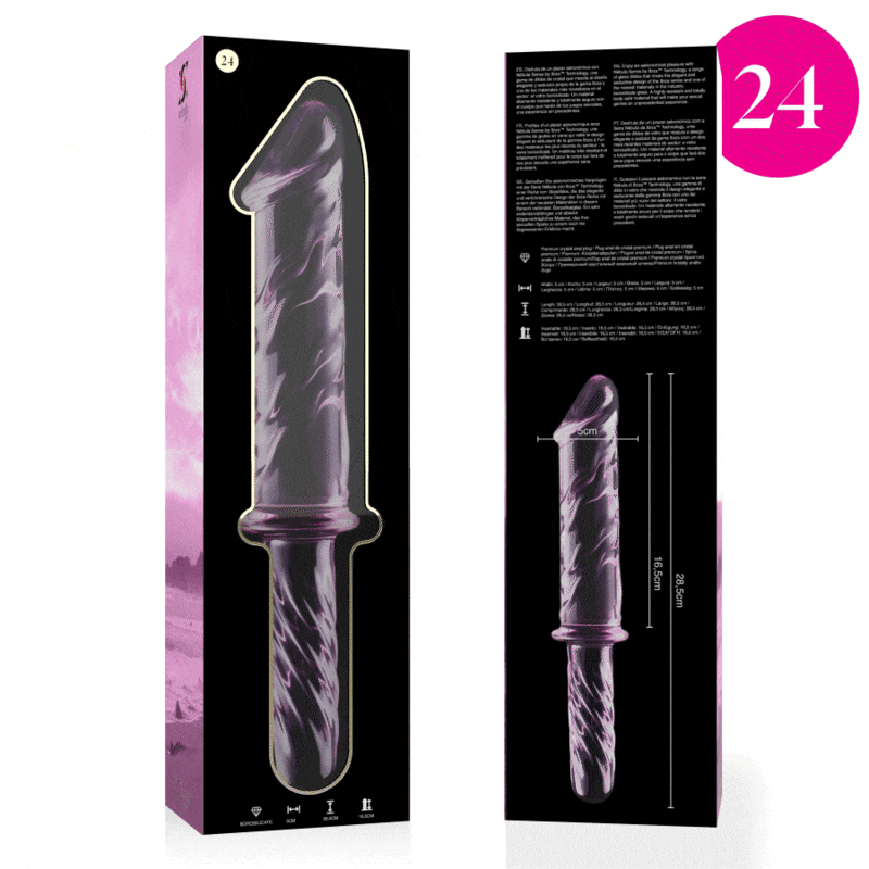 NEBULA SERIES BY IBIZA Modèle 24 Gode Verre Borosilicate Rose 28.5 Cm -O- 5 Cm — vue arrière