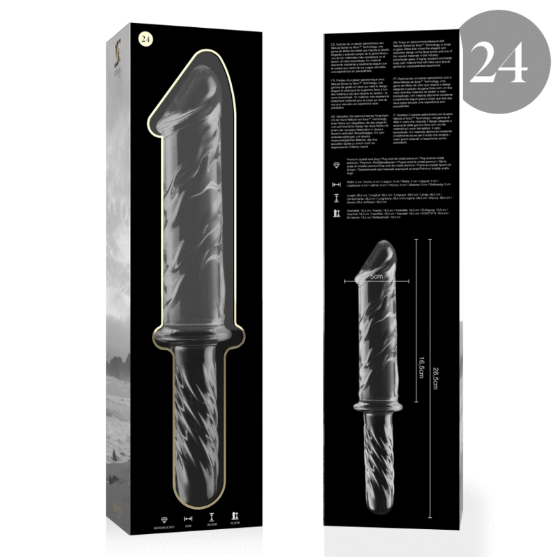 NEBULA SERIES BY IBIZA Modèle 24 Gode Verre Borosilicate Clair 28.5 Cm -O- 5 Cm — vue arrière