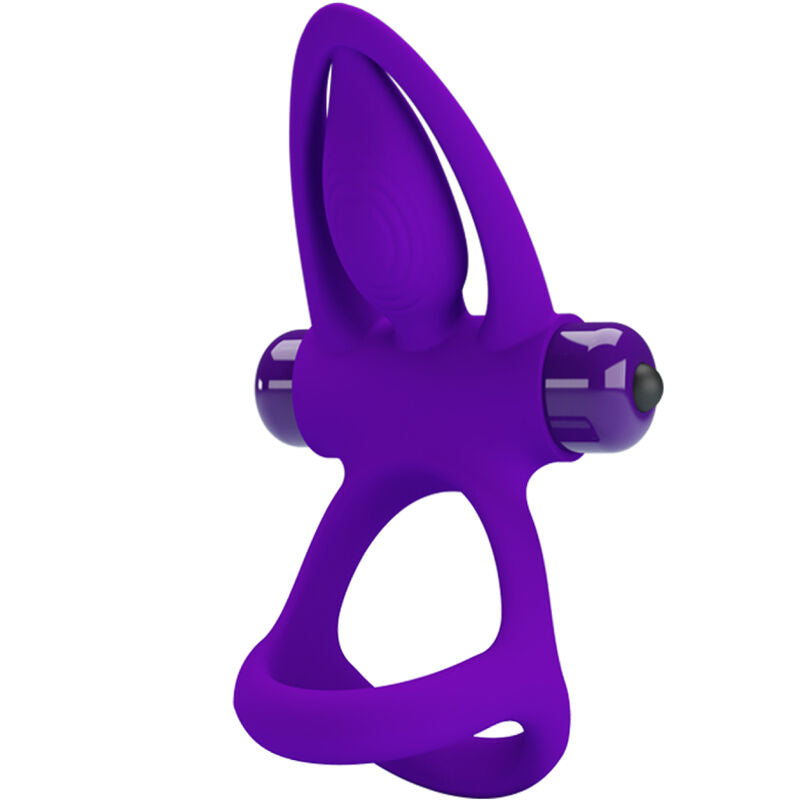 PRETTY LOVE MALE ANNEAU VIBRATEUR 10 VIBRATIONS SILICONE VIOLETTE - Aura Intime