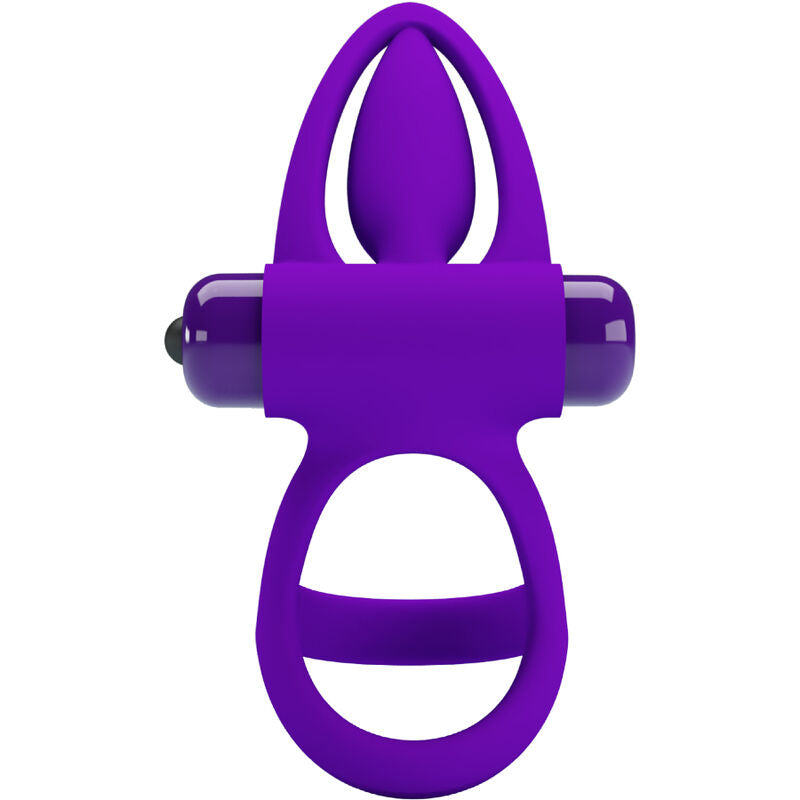 PRETTY LOVE MALE ANNEAU VIBRATEUR 10 VIBRATIONS SILICONE VIOLETTE — vue arrière