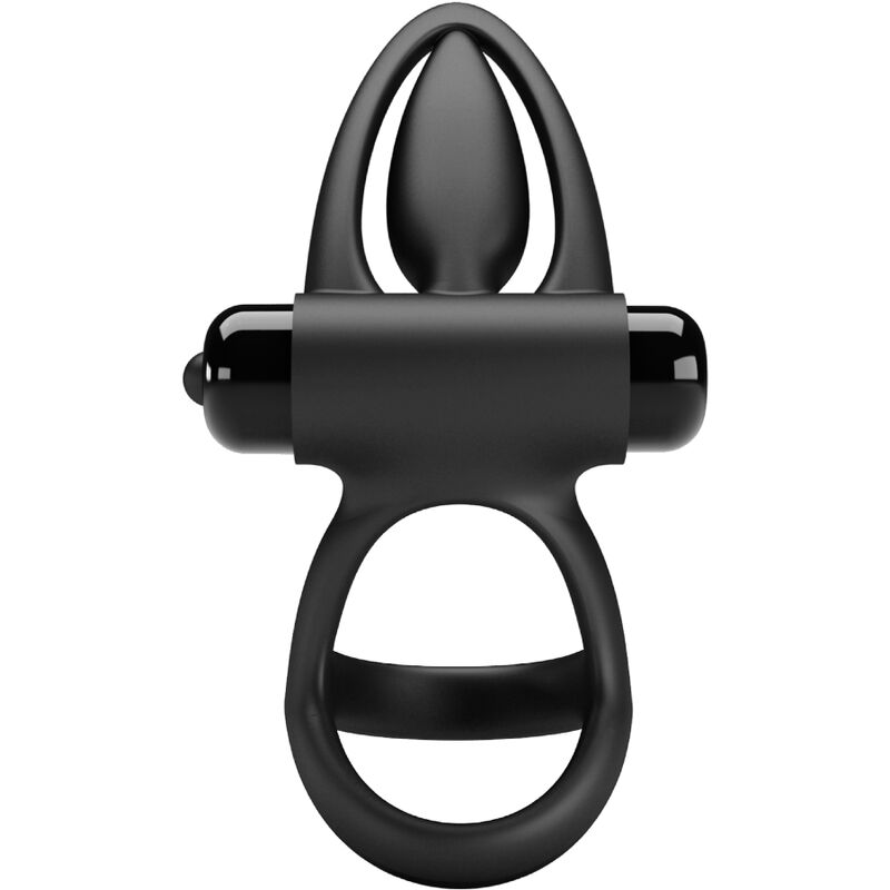 PRETTY LOVE MALE ANNEAU VIBRANT 10 VIBRATIONS SILICONE NOIR — vue arrière