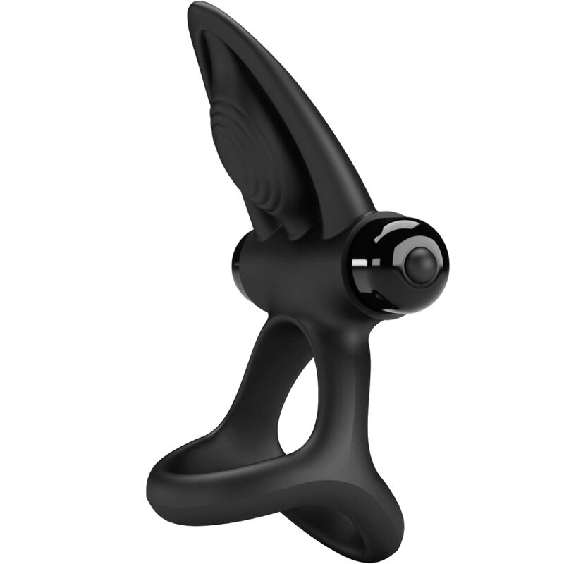 PRETTY LOVE - Anneau Vibrant 10 Vibrations Silicone Noir