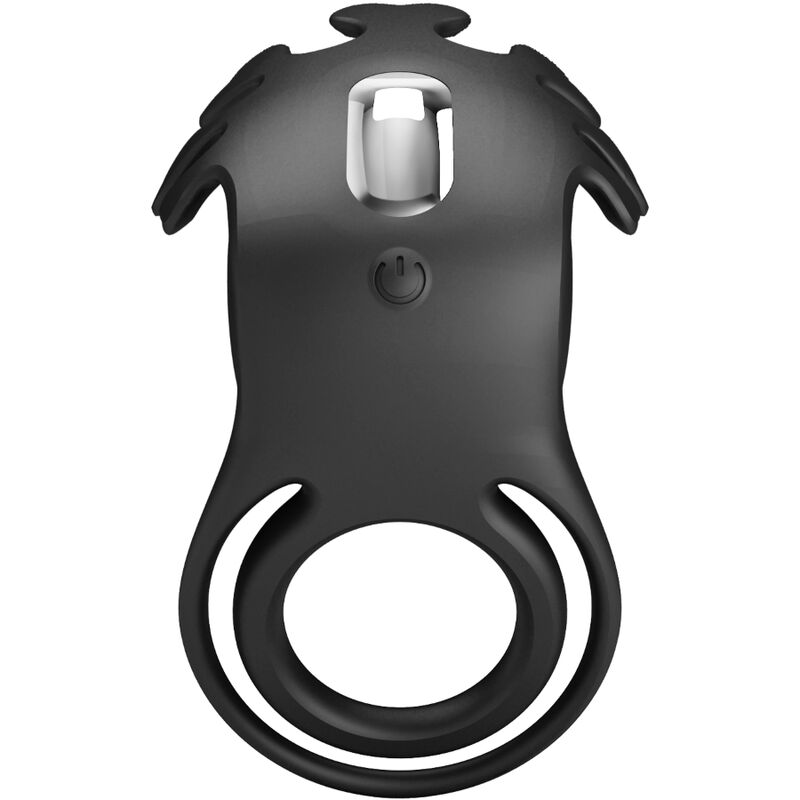 PRETTY LOVE MALE ANNEAU VIBRATEUR RUBEN 7 VIBRATIONS SILICONE NOIR — vue arrière