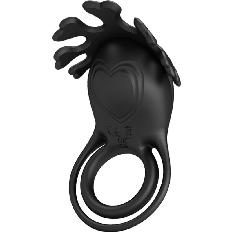 PRETTY LOVE MALE ANNEAU VIBRATEUR RUBEN 7 VIBRATIONS SILICONE NOIR - Aura Intime