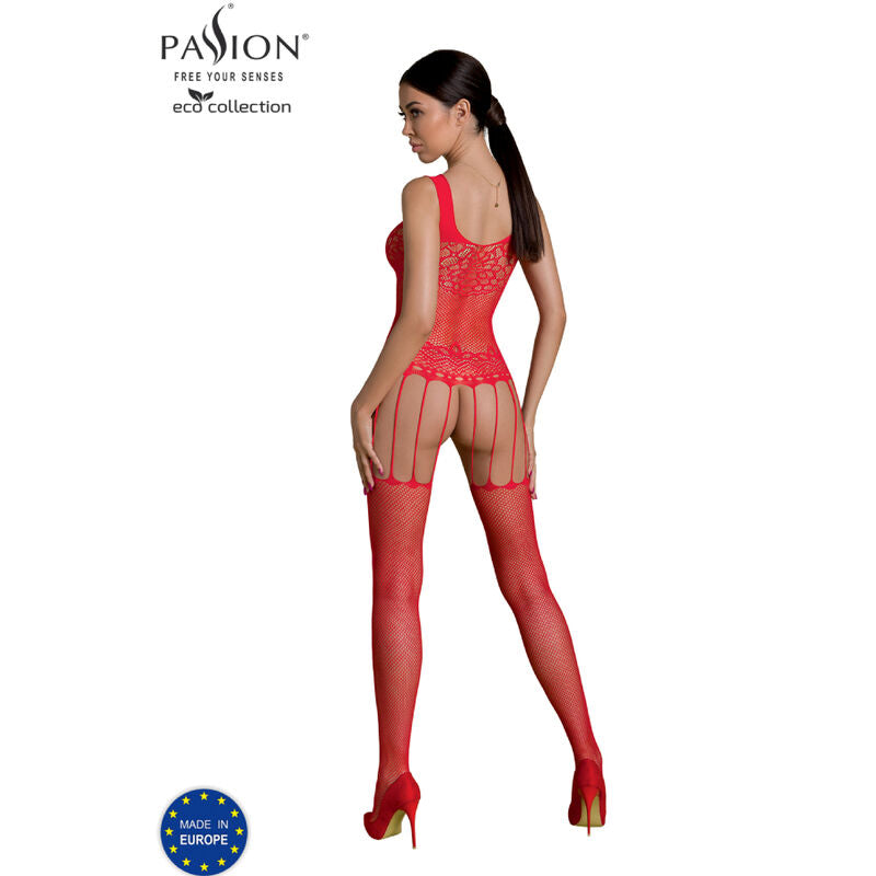 PASSION WOMAN BODYSTOCKINGS Bodystocking Eco Collection Eco Bs001 Rouge — vue détaillée