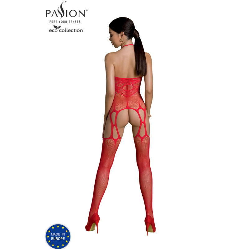 PASSION WOMAN BODYSTOCKINGS Bodystocking Eco Collection Eco Bs002 Rouge — vue détaillée
