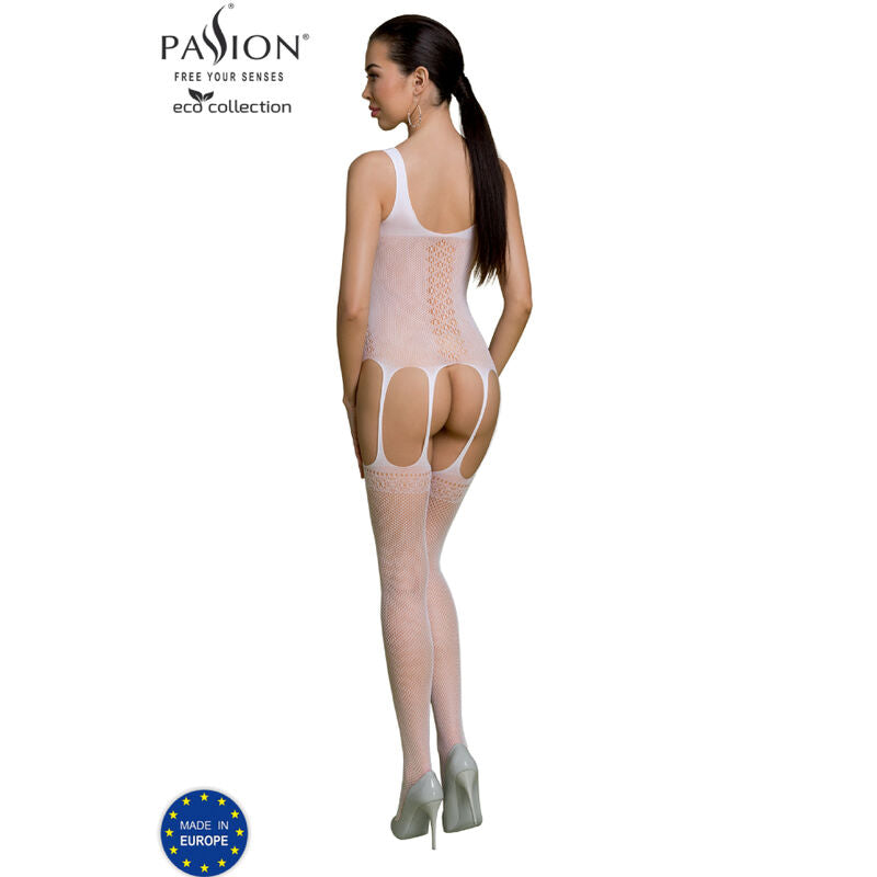 PASSION WOMAN BODYSTOCKINGS Bodystocking Eco Collection Eco Bs007 Blanc — vue détaillée