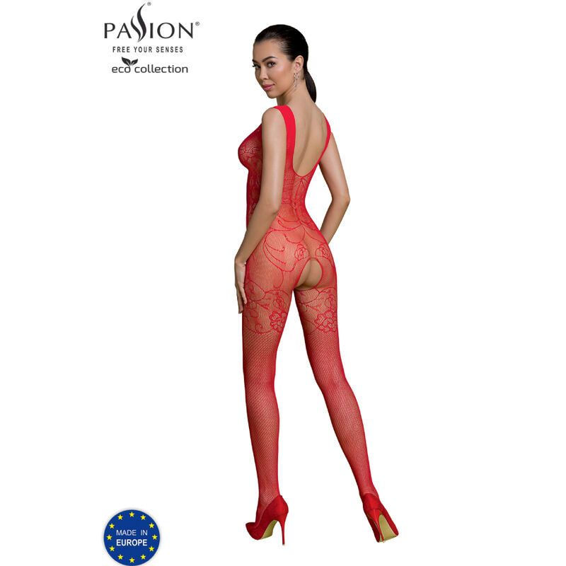 PASSION WOMAN BODYSTOCKINGS Bodystocking Eco Collection Eco Bs012 Rouge — vue détaillée