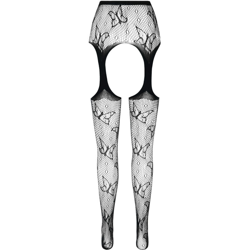 PASSION WOMAN GARTER & STOCK Bodystocking Eco Collection Eco S001 Noir — vue arrière