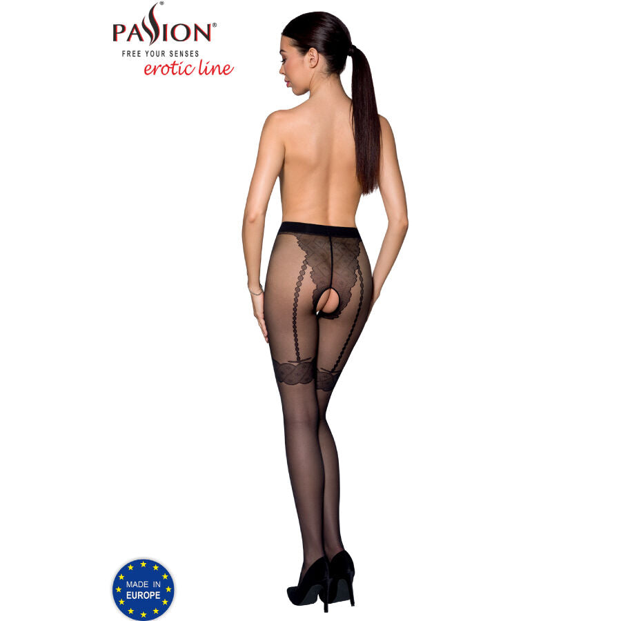 PASSION WOMAN GARTER & STOCK Tiopen 016 Collant Noir 1/2 20 Den — vue détaillée