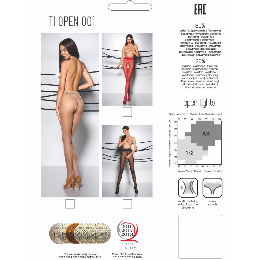 PASSION WOMAN GARTER & STOCK Tiopen 001 Collant Noir 1/2 20 Den — vue alternative
