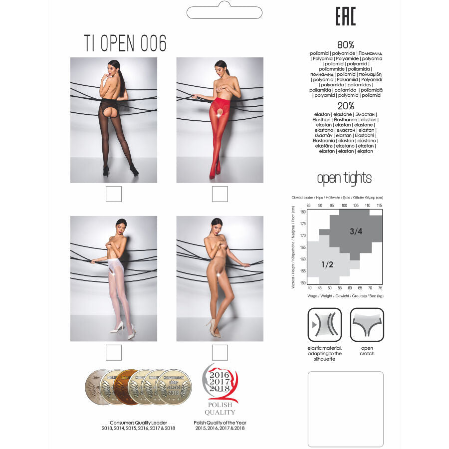 PASSION WOMAN GARTER & STOCK Tiopen 006 Collant Blanc 3/4 30 Den — vue alternative