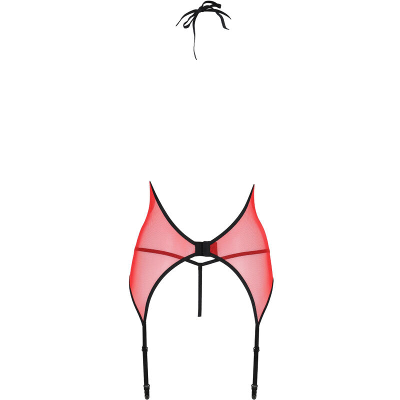 PASSION WOMAN Peonia Corset Ligne Érotique Rouge L/Xl — accessoires inclus