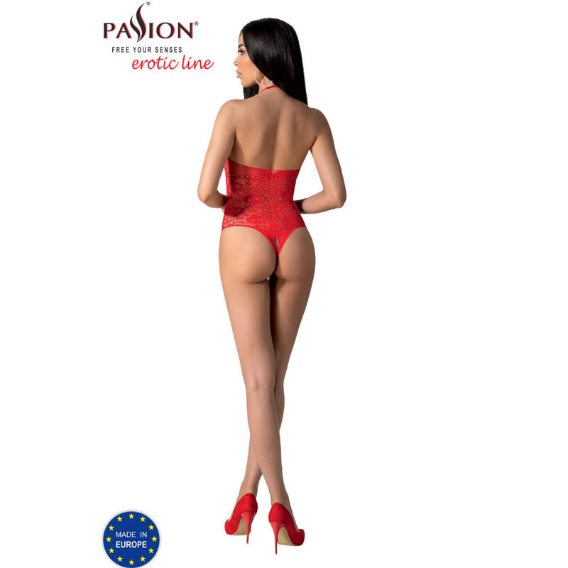 PASSION WOMAN BODYSTOCKINGS Bs094 Bodystocking Rouge Taille Unique — vue arrière