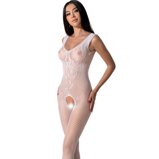 PASSION WOMAN BODYSTOCKINGS Bs098 Bodystocking Blanc Taille Unique - Aura Intime
