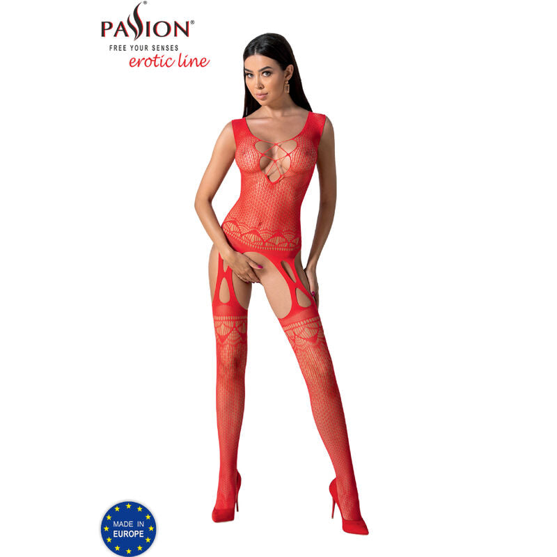 PASSION WOMAN BODYSTOCKINGS Bs099 Bodystocking Rouge Taille Unique — vue alternative