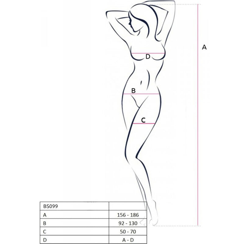 PASSION WOMAN BODYSTOCKINGS Bs099 Bodystocking Blanc Taille Unique — accessoires inclus