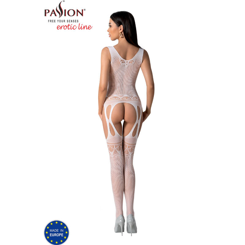 PASSION WOMAN BODYSTOCKINGS Bs099 Bodystocking Blanc Taille Unique — vue arrière