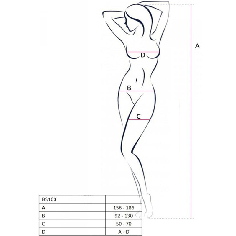 PASSION WOMAN BODYSTOCKINGS Bs100 Bodystocking Rouge Taille Unique — accessoires inclus